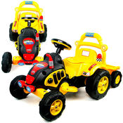 Yellow Range Tractor Battery Operated with Trailer