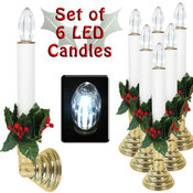 Set of 6 Individual LED Candles - Cordless