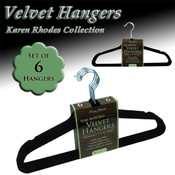 SET OF 6 VELVET HANGERS - BLACK