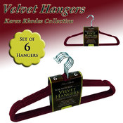 SET OF 6 VELVET HANGERS - BURGUNDY
