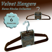 SET OF 6 VELVET HANGERS - CHOCOLATE