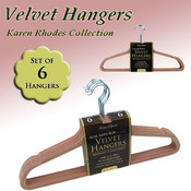 SET OF 6 VELVET HANGERS - ROSE