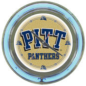 University of Pittsburgh Neon Clock - 14 inch Diam