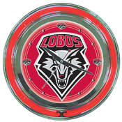 University of New Mexico Neon Clock - 14 inch Diam