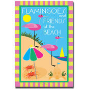Flamingoes &amp; Friends at the Beach by Grace Riley 2