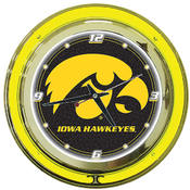 University of Iowa Neon Clock - 14 inch Diameter