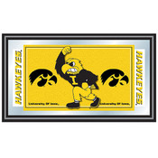 University of Iowa Logo and Mascot Framed Mirror
