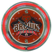 Brown University Neon Clock - 14 inch Diameter