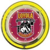 Loyola University Chicago Neon Clock - 14 inch Dia