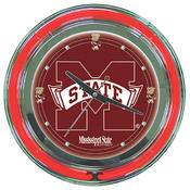 Mississippi State University Neon Clock - 14 inch