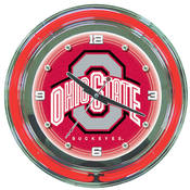 Ohio State University Neon Clock - 14 inch Diamete