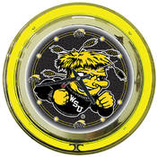 Wichita State University Neon Clock - 14 inch Diam