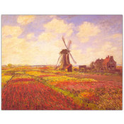 Tulips in a field by Claude Monet-Framed 24x32 Can