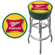 Miller High Life Logo Padded Bar Stool