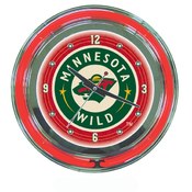 NHL Minnesota Wild Neon Clock - 14 inch Diameter