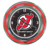 NHL New Jersey Devils Neon Clock - 14 inch Diamete