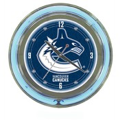 NHL Vancouver Canucks Neon Clock - 14 inch Diamete