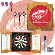 NHL Detroit Redwings Dart Cabinet includes Darts a
