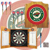 NHL Minnesota Wild Dart Cabinet includes Darts and