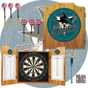 NHL San Jose Sharks Dart Cabinet includes Darts an
