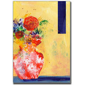 Red Vase by Sheila Golden-24x32 Ready to Hang Canv