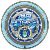 United States Air Force Neon Clock - 14 inch Diame