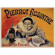 Pierrot Absinthe Garcon! By L.E.M.-  18x24 Canvas