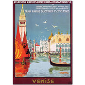 Venise by Georges Dorival-Framed 34x47 Canvas Art