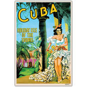 Cuba Holiday Isle -Framed 22x32 Canvas Art