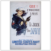 US Navy Woman by Howard Christy-Framed 24x32 Canva