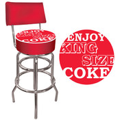 Enjoy King Size Coke Coca Cola Pub Stool with Back