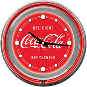 Large Deluxe Coca Cola Neon Clock - Two Neon Rings