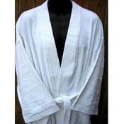 White Bathrobe Terry Velour-Heavy Weight