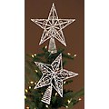 savealot shops christmas wreaths Pack of 4 Snow Drift Glitter Star Metal Christmas Tree Toppers 12