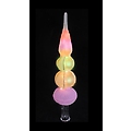15" Lighted Icy Beaded Retro Finial Christmas Tree Topper - Multi Lights