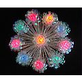 8" Lighted Shimmering Iridescent Retro Burst Christmas Tree Topper -Multi Lights