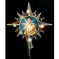 12" Lighted Elvis Presley Amber & Blue Star Christmas Tree Topper