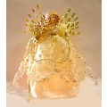 Seasons of Elegance Ivory & Gold Lighted Fiber Optic Angel Christmas Tree Topper