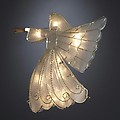 White Capiz Shell and Gold Angel Christmas Tree Topper - Clear Lights
