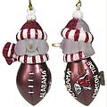 Pack 4 NCAA Boise State Broncos LED Lighted Football Snowmen Christmas Ornaments