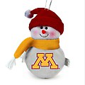 Pack of 6 NCAA Minnesota Golden Gophers Snowman Plush Christmas Ornaments