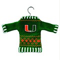 Pack of 4 NCAA Miami Hurricanes Sweater Christmas Ornaments on Hangers