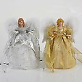14" Animated LED Lighted Fiber Optic Gold Angel Christmas Tree Topper