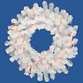 30" Pre-Lit Crystal White Artificial Spruce Christmas Wreath - Multi Lights