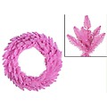 5' Pre-Lit Pink Ashley Spruce Christmas Wreath - Clear & Pink Lights