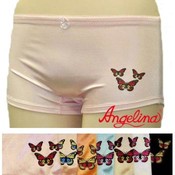 Angelina Women Satin Boyshorts w/ Butterfly Prints