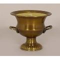 Candle in Metal Planter - Antique Gold