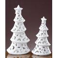 White Stacking Tree Candleholder Set