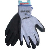 Heavy Duty Black Polyester Gloves with Latex Grip