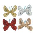 6" Glittering Christmas Butterflies- 4 Colors